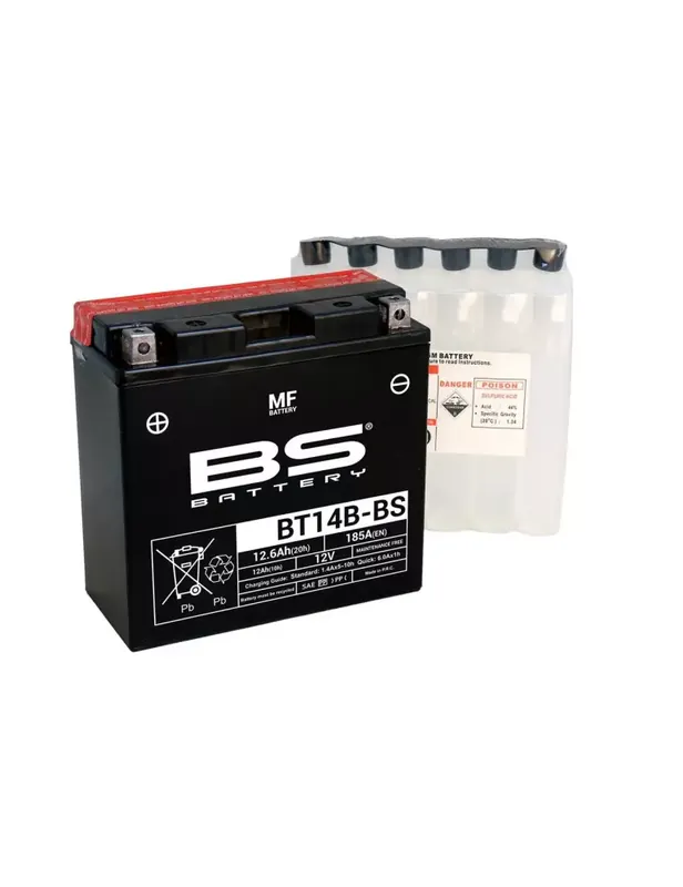 Top Vente Batterie BS BATTERY BT14B-BS sans entretien livrée avec pack acide