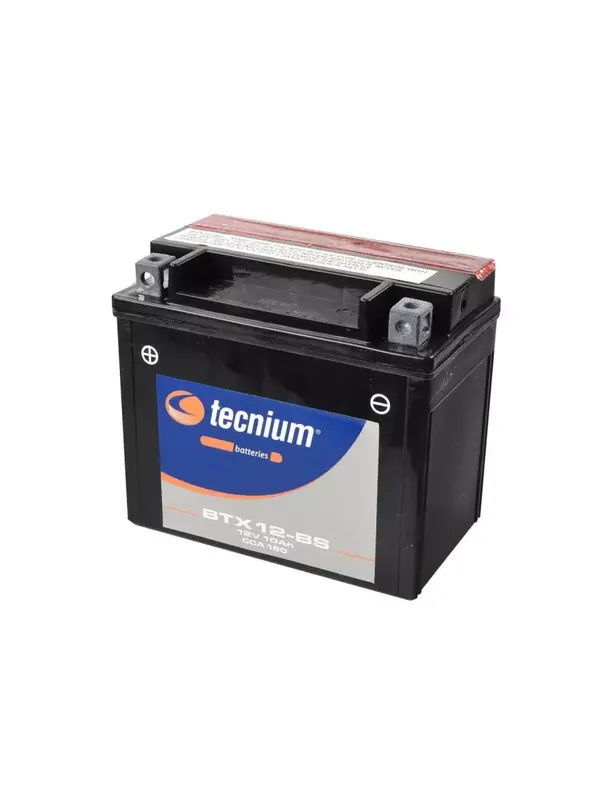 Batterie TECNIUM BTX12-BS sans entretien livrée avec pack acide Nouvelle Collection
