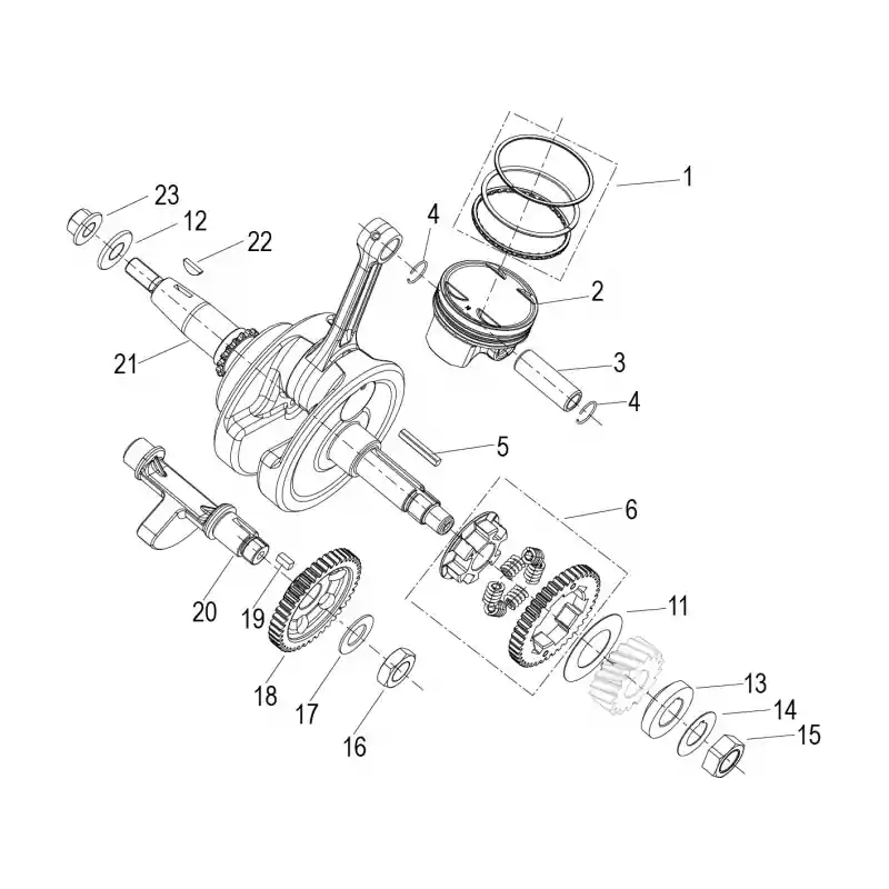 Vilebrequin / Piston 1 – JEU DE SEGMENTS SRK 125S Expédié Aujourd&rsquo;hui