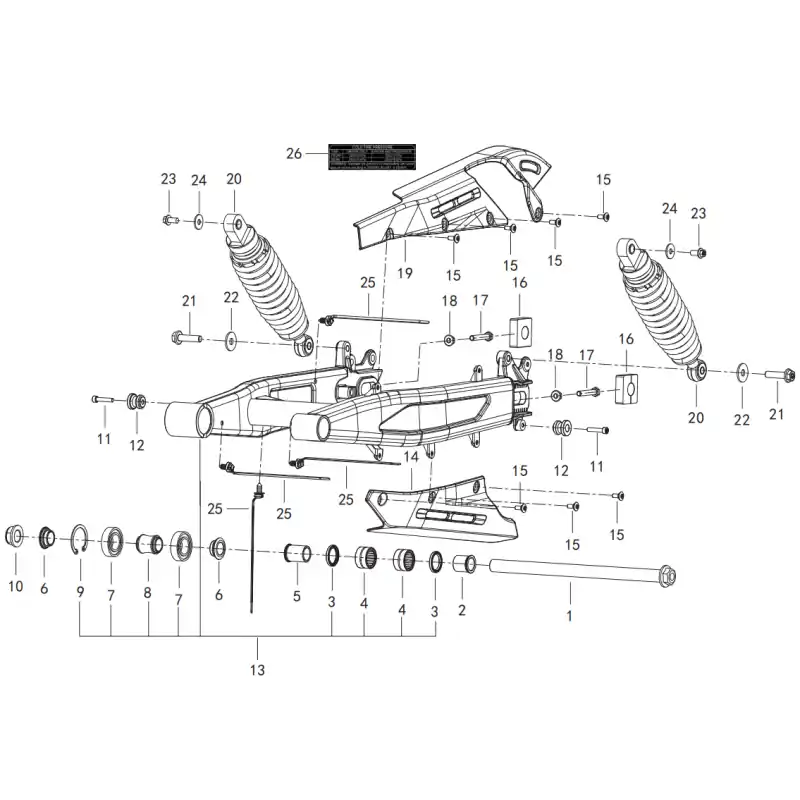 Bras Oscillant / Amortisseur 15 – VIS M6X15 QJ Nouvelle Collection
