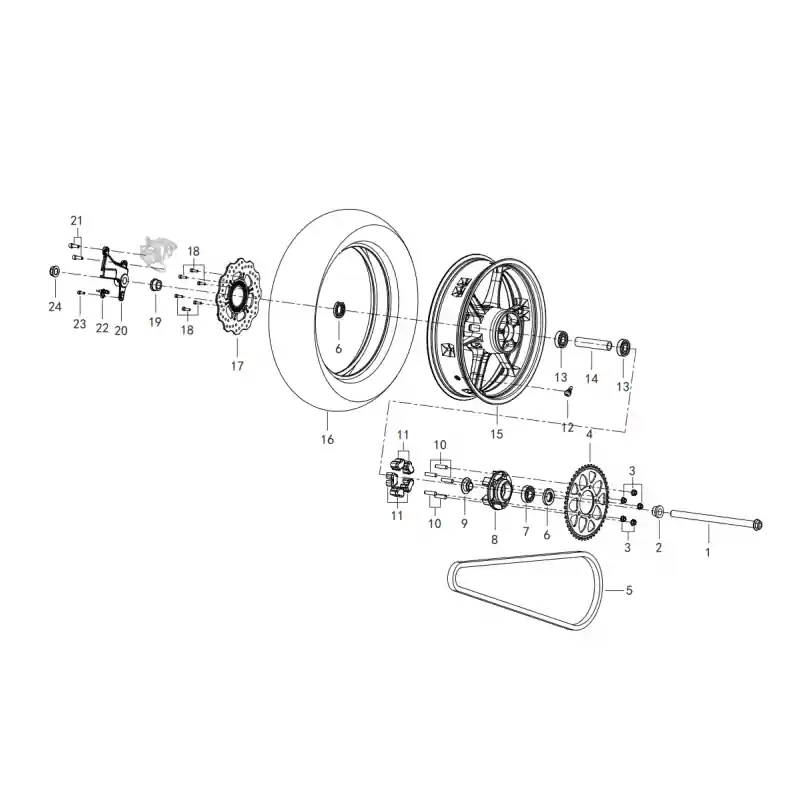 Petit Prix Roue Arrière 23 – VIS M6X16 QJ