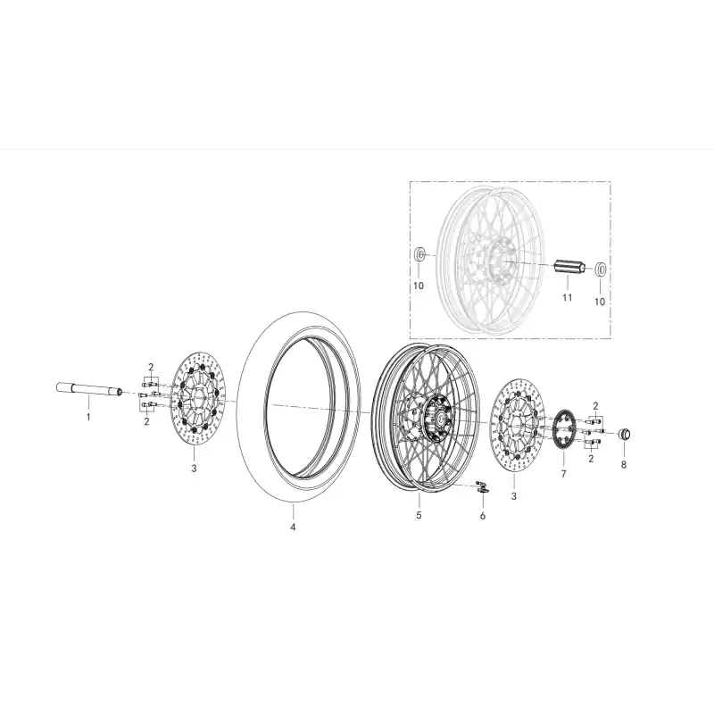 Roue Avant 1 - AXE ROUE AV SRV SRT 800 Affaire À Saisir