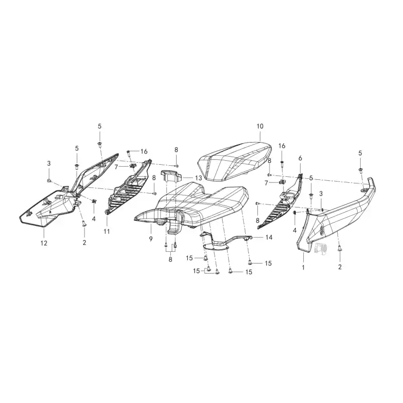 Coque Arrière / Selles 2 – VIS M6X16 QJ Haute Qualité