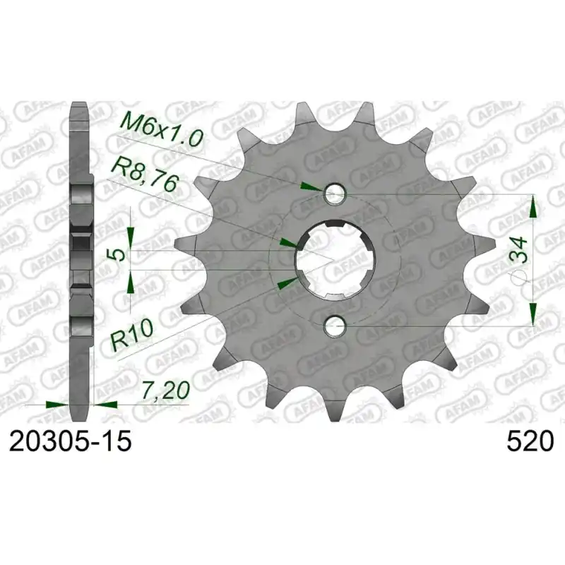 Usine Directe Pignon 15 dents pour chaine 520