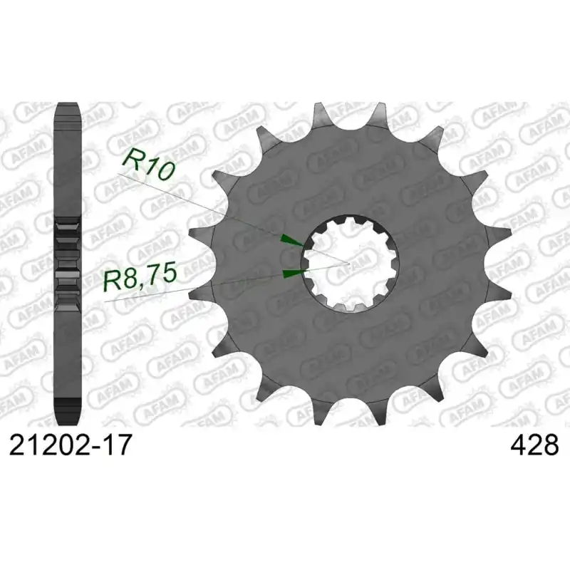 Certifié Pignon 17 dents pour chaine 428