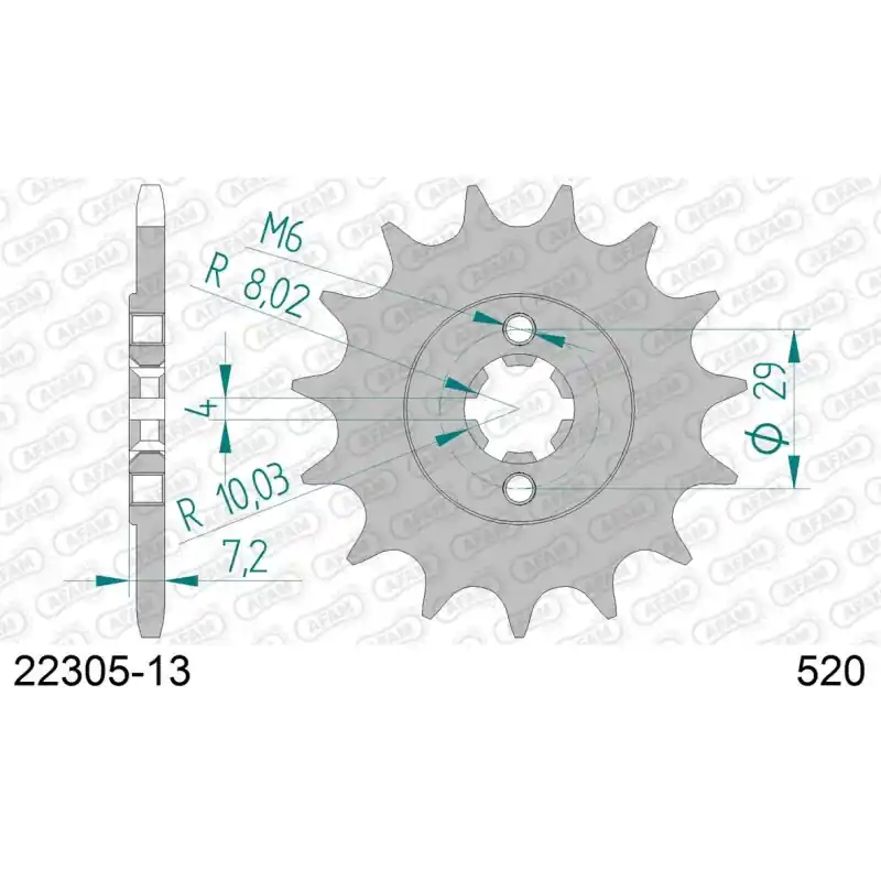 Acheter Direct Pignon 13 dents pour chaine 520
