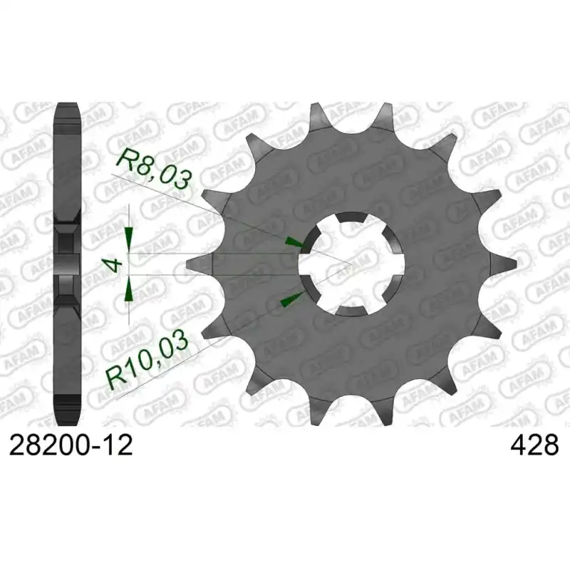 Certifié Pignon 12 dents pour chaine 428