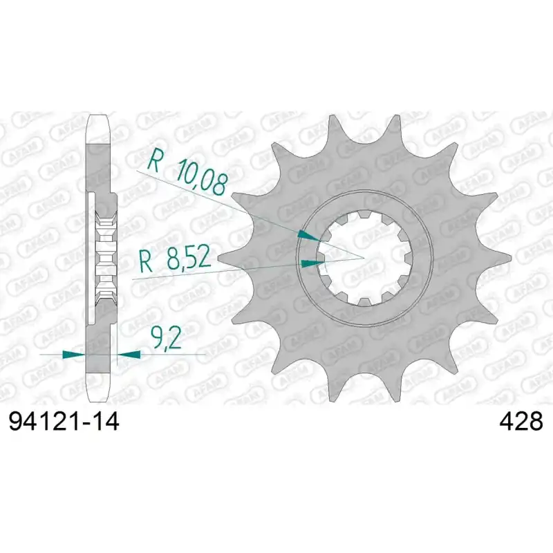 Usine Directe Pignon 14 dents pour chaine 428