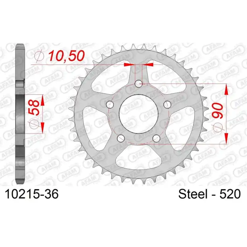 Achat Immédiat Couronne Acier 36 dents pour chaine 520