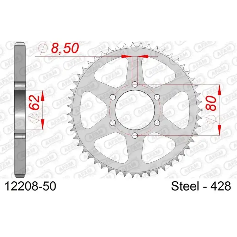 Super Prix Couronne Acier 50 dents pour chaine 428