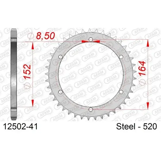 Couronne Acier 41 dents pour chaine 520 Pas Cher