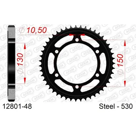 Promotion Saisonnière Couronne Acier 48 dents pour chaine 530