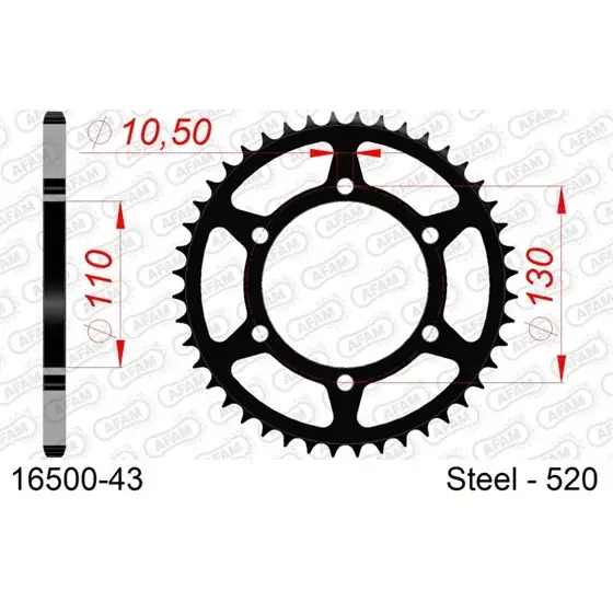 Couronne Acier 43 dents pour chaine 520 Soldes