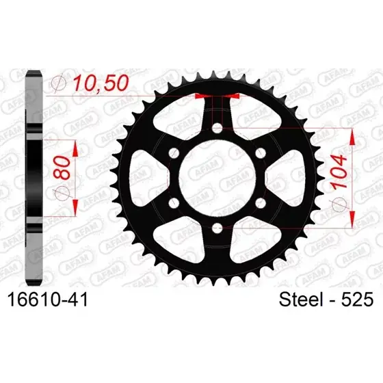 Couronne Acier 41 dents pour chaine 525 Populaire