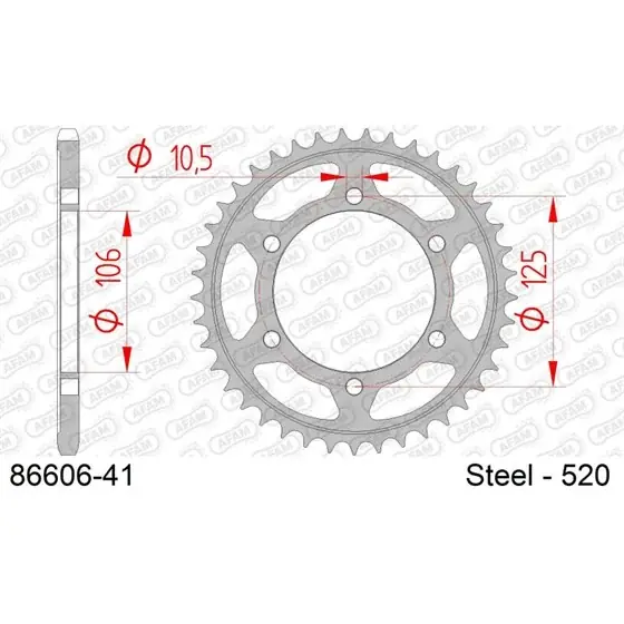 Marque Couronne Acier 41 dents pour chaine 520