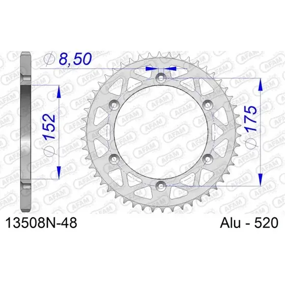 Usine Directe Couronne En Alu 48 dents pour chaine 520