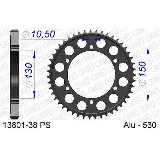 Nouvel Arrivage Couronne En Alu 38 PS dents pour chaine 530