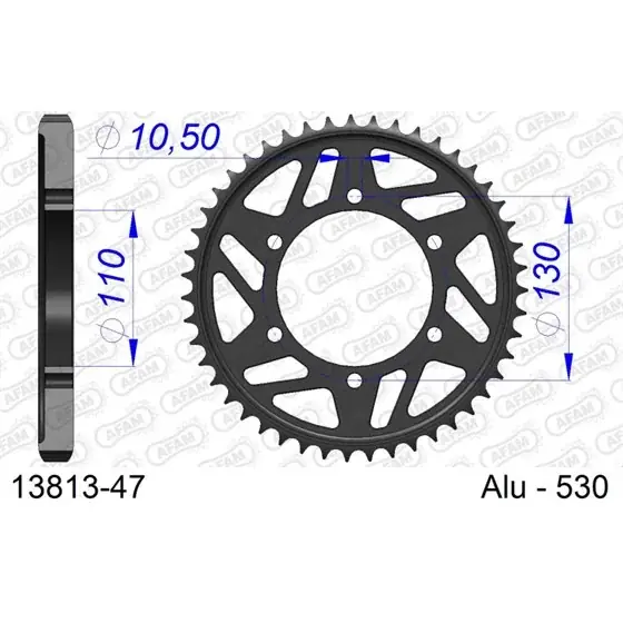 Couronne En Alu 47 dents pour chaine 530 Affaire À Saisir