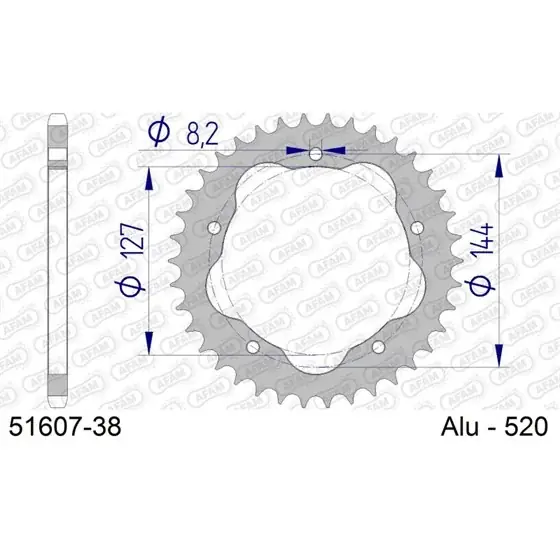 Achat Immédiat Couronne En Alu 38 dents pour chaine 520