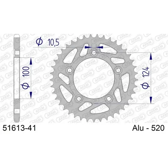Top Vente Couronne En Alu 41 dents pour chaine 520