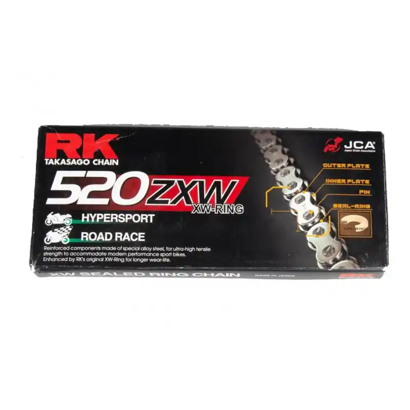 Commander Maintenant Chaine RK 520ZXW XW'Ring Ultra Renforcée Pas de 520 – Couleur Acier