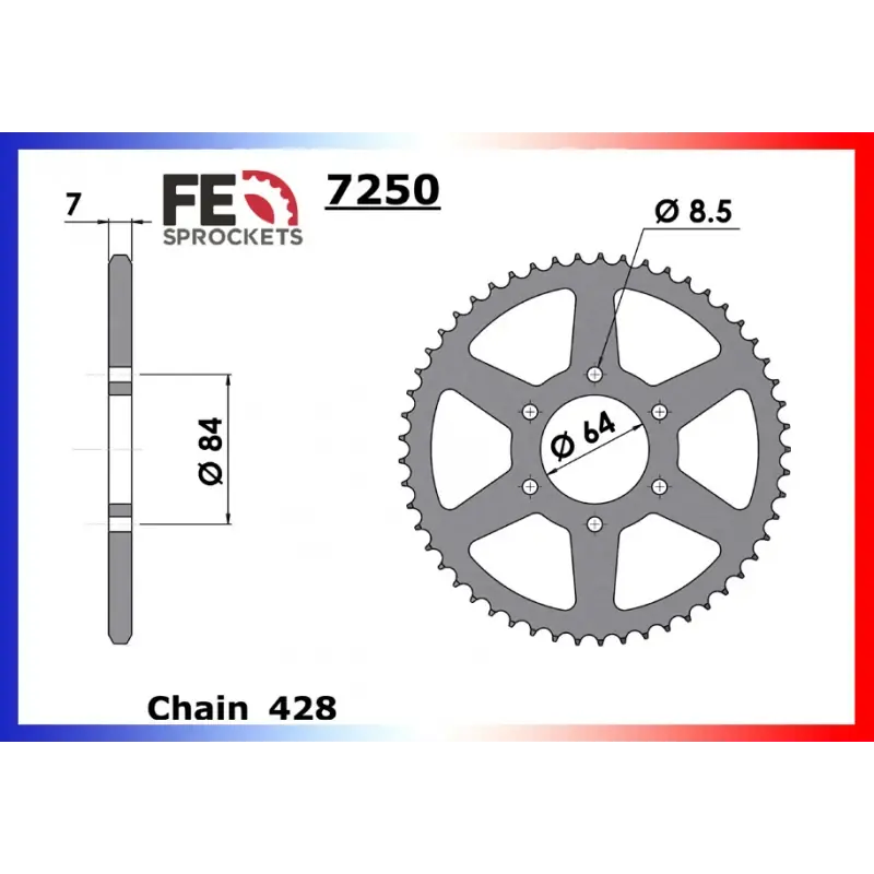 Solde Couronne Acier 56 dents pour chaine 428 – France Equipement 1006.7250.56