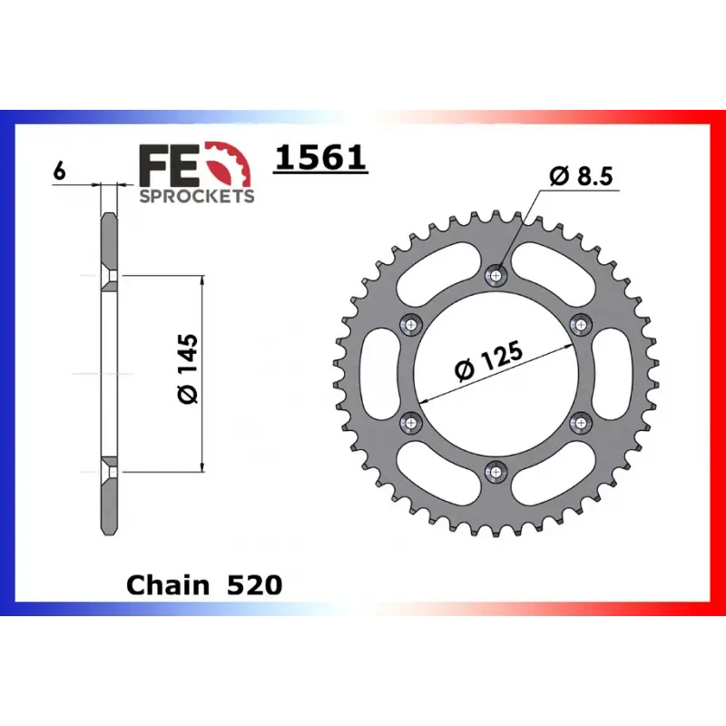 Acheter En Ligne Couronne Acier 42 dents pour chaine 520 – France Equipement 1514.1561.42