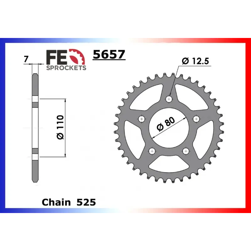 Bon Plan Couronne Acier 38 dents pour chaine 525 – France Equipement 1907.5657.38