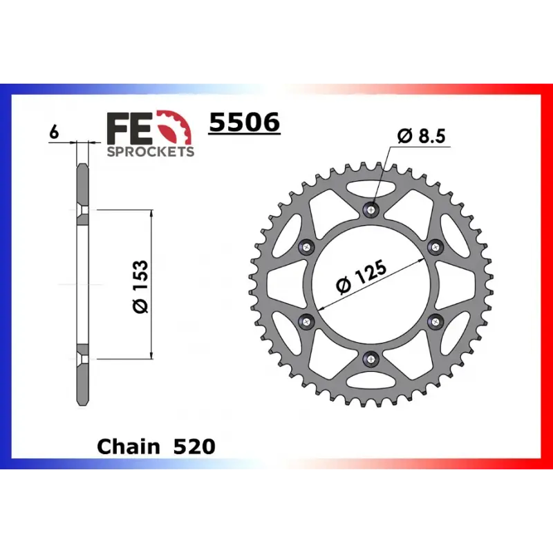 Achat Immédiat Couronne Acier 42 dents pour chaine 520 – France Equipement 28050.5506.42