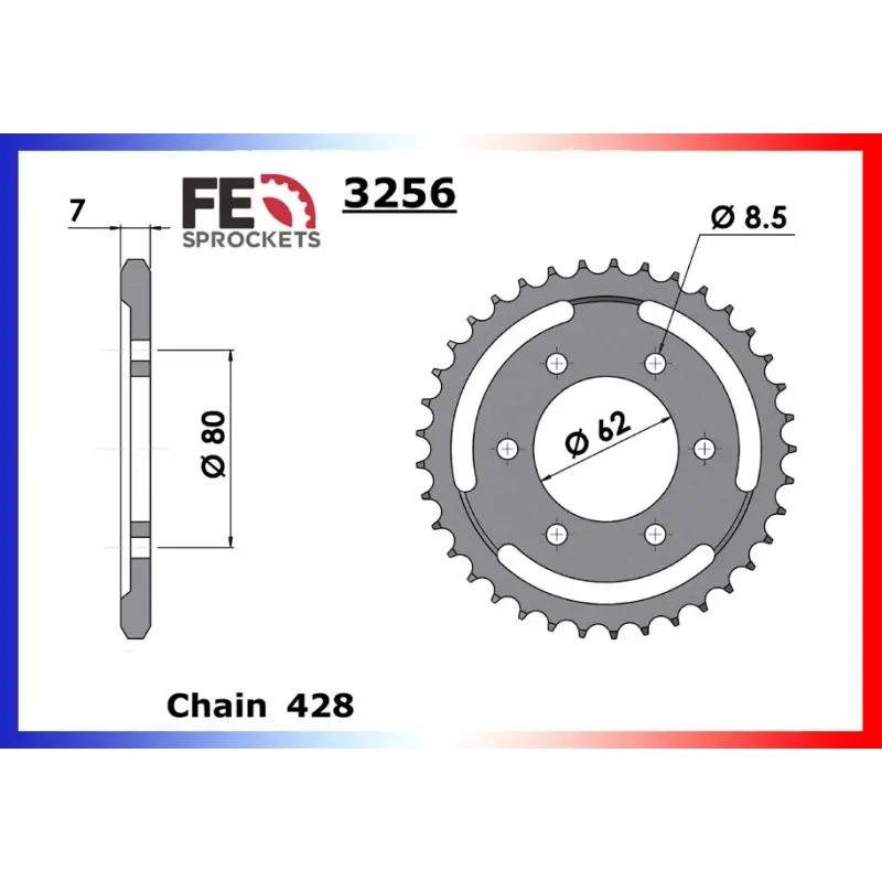 Solde Couronne Acier 33 dents pour chaine 428 – France Equipement 2903.3256.33