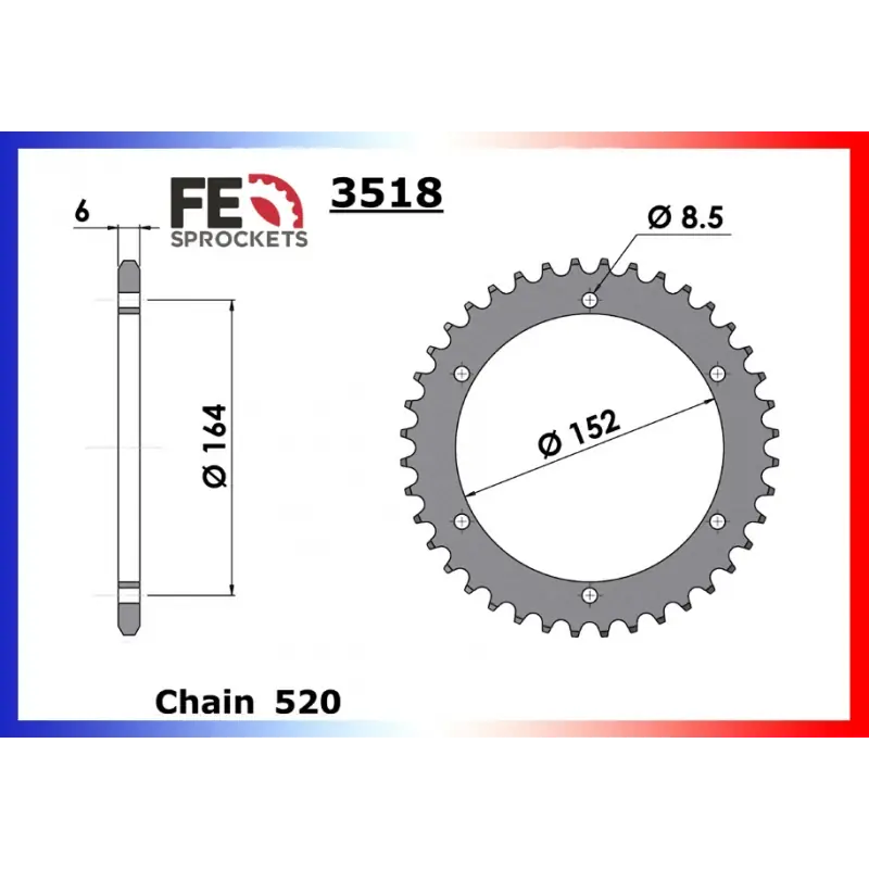 Usine Directe Couronne Acier 39 dents pour chaine – France Equipement 3640.3518.39