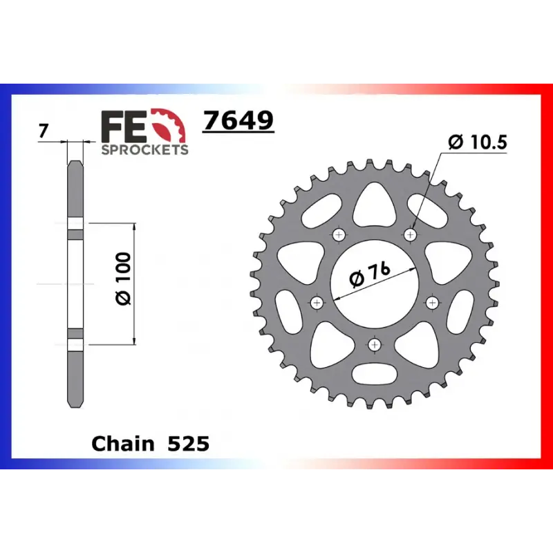 Top Vente Couronne Acier 42 dents pour chaine 525 – France Equipement 3770.7649.42