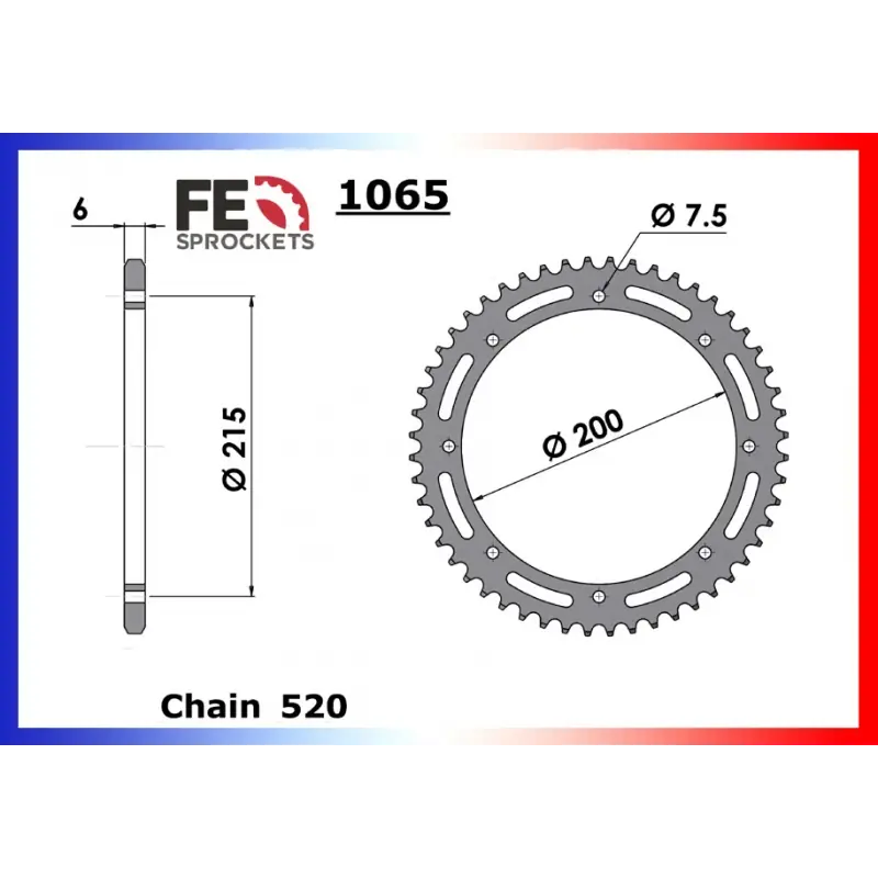 Certifié Couronne Acier 57 dents pour chaine – France Equipement 4903.1065.57