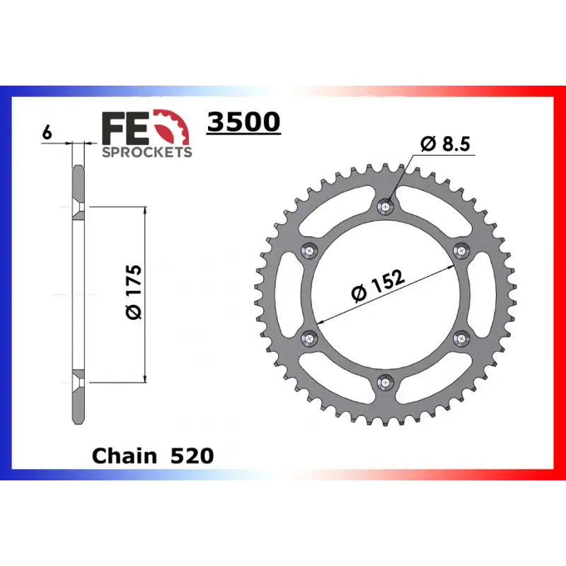 Affaire À Saisir Couronne Acier 40 dents pour chaine 520 – France Equipement 5103.3500.40