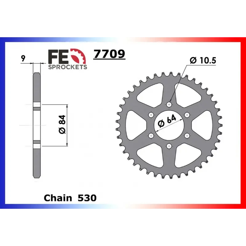 Vente Flash Couronne Acier 41 dents pour chaine 530 – France Equipement 8005.7709.41
