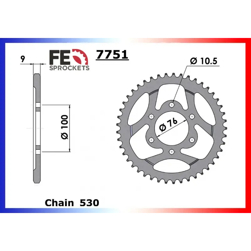 Acheter En Ligne Couronne Acier 46 dents pour chaine 530 – France Equipement 8009.7750.46