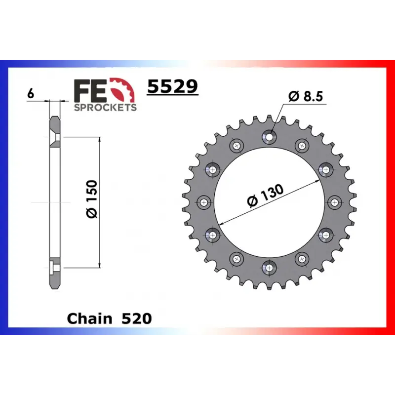Vente Flash Couronne Acier 53 dents pour chaine – France Equipement 8702.5527.53