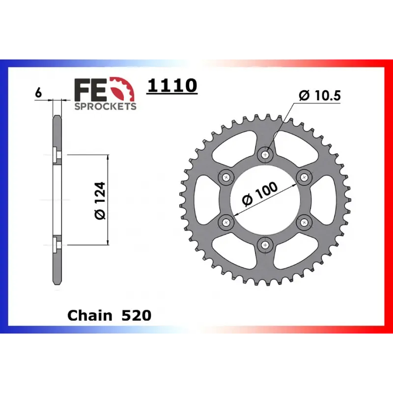 Acheter Direct Couronne Acier 45 dents pour chaine 520 – France Equipement 9317.1110.45
