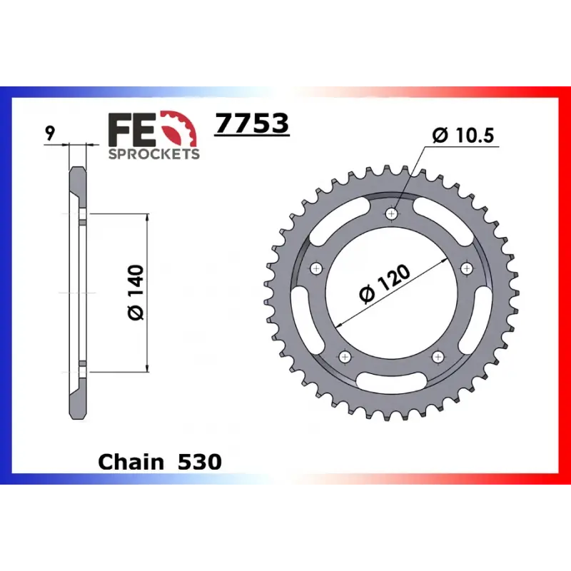 Acheter En Ligne Couronne Acier 40 dents pour chaine 530 – France Equipement 9450.7753.40
