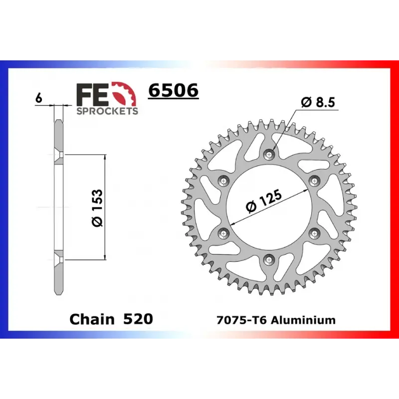 Achat Immédiat Couronne Alu 52 dents pour chaine – France Equipement 4906.6506.521
