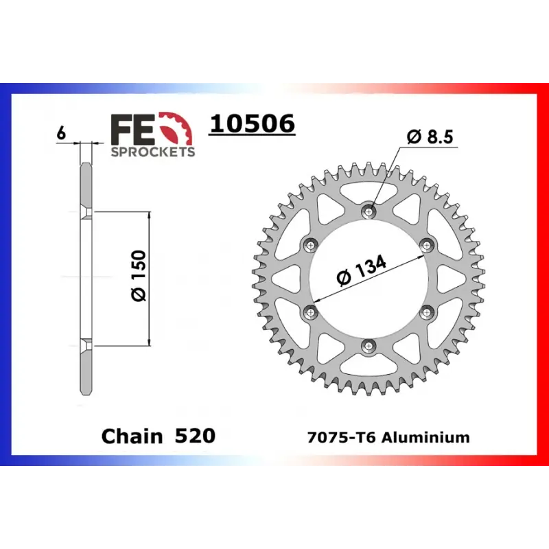 Achetez Aujourd&rsquo;hui Couronne Alu 46 dents pour chaine 520 – France Equipement 5008.10506.461