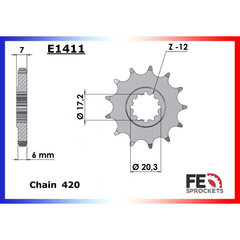 Meilleure Vente Pignon 13 dents pour chaine 420 – France Equipement 1022.E1411.13