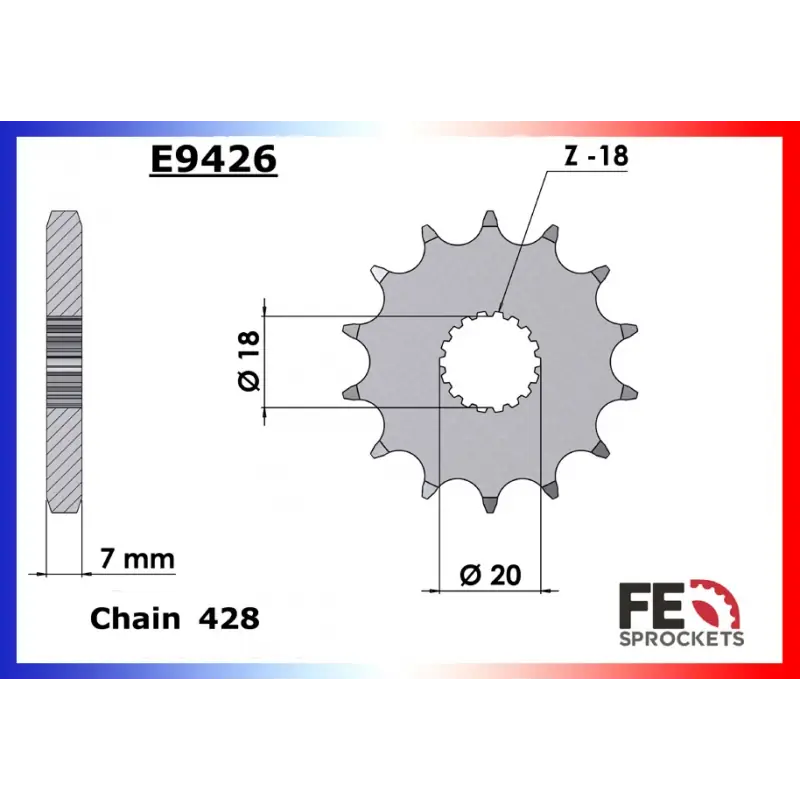 Bon Plan Pignon 15 dents pour chaine 428 – France Equipement 1030.E9426.15