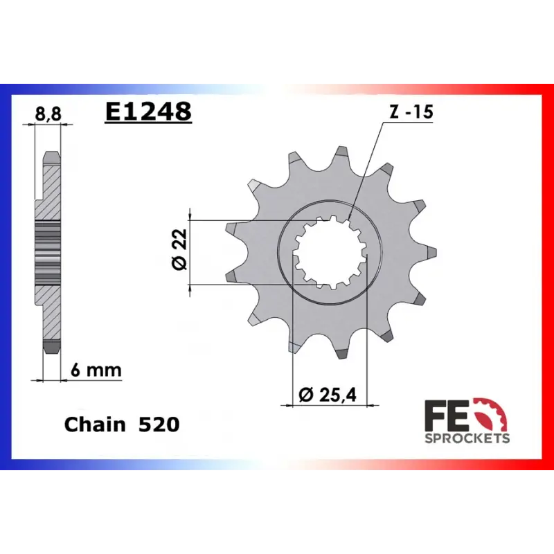 Seulement Aujourd&rsquo;hui Pignon 14 dents pour chaine 520 – France Equipement 12211.E1248.14