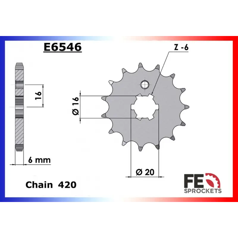 Satisfait Ou Remboursé Pignon 16 dents pour chaine 420 – France Equipement 1605.E560.16