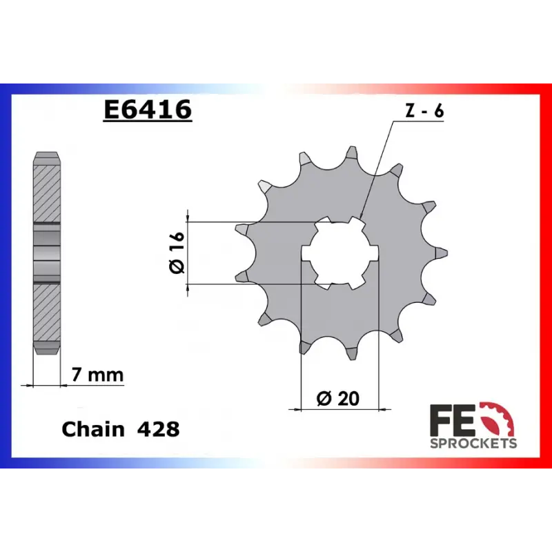 Satisfait Ou Remboursé Pignon 11 dents pour chaine 428 – France Equipement 1706.E416.11