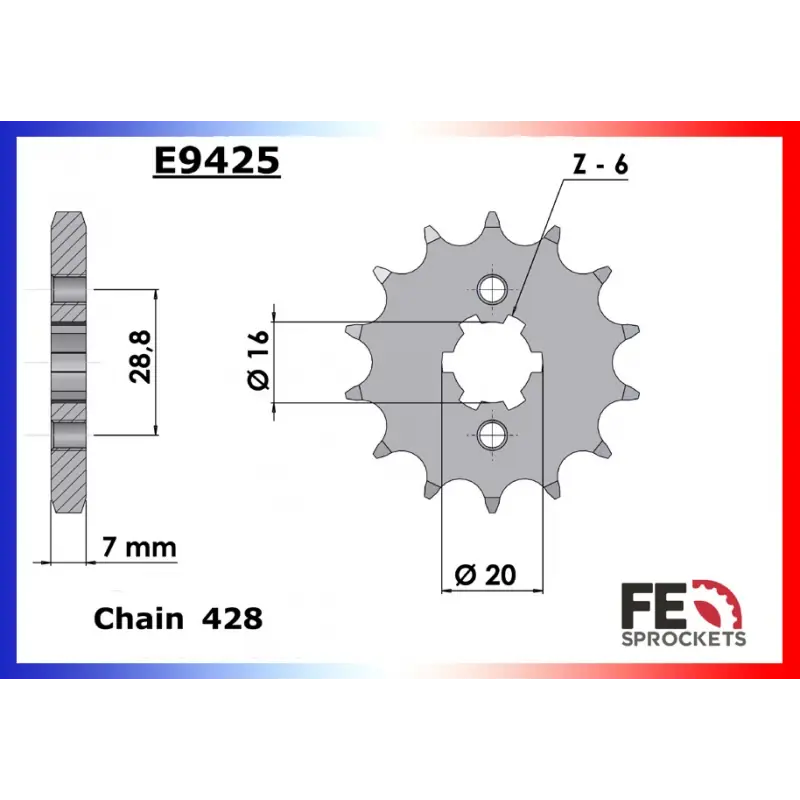 Acheter En Ligne Pignon 13 dents pour chaine 428 – France Equipement 1908.E425.13