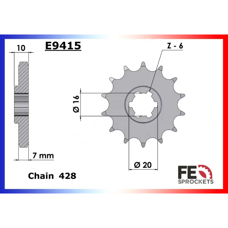 Retour Gratuit Pignon 17 dents pour chaine 428 – France Equipement 3263.E9415.17