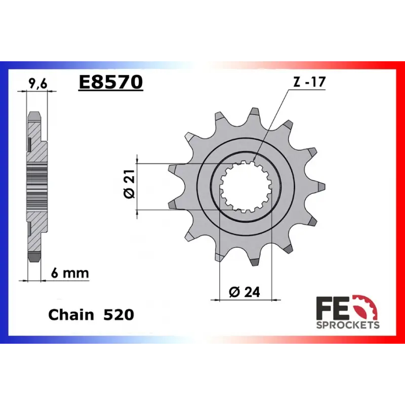 Promotion Saisonnière Pignon 15 dents pour chaine 520 – France Equipement 4908.E8570.15