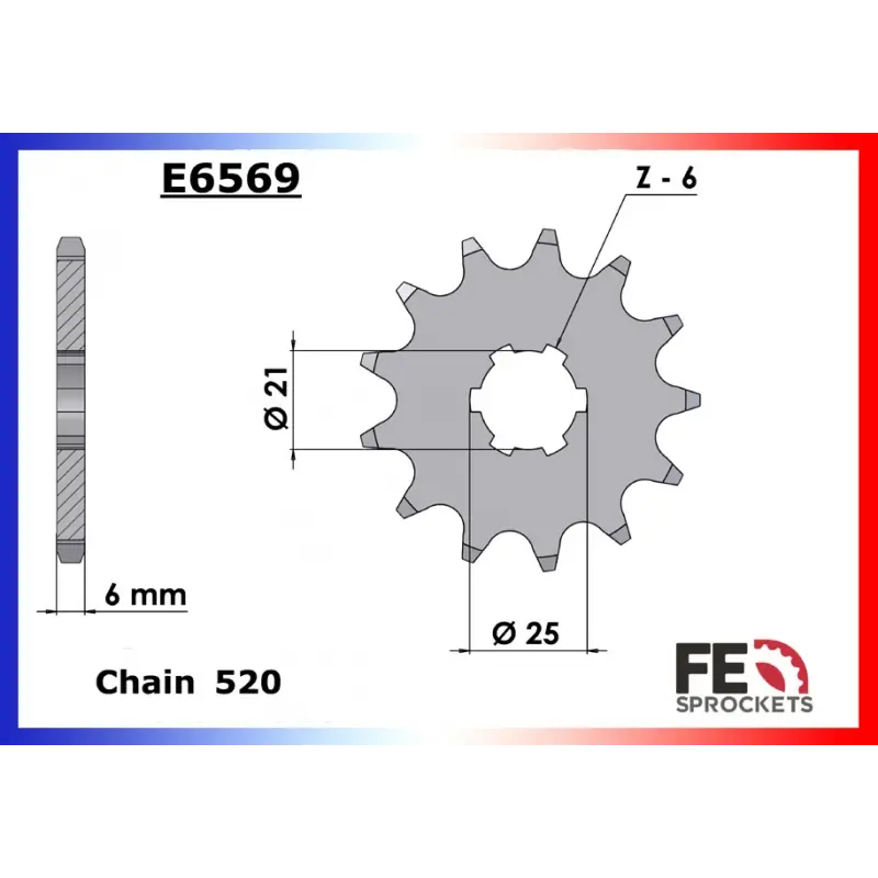 Achat Immédiat Pignon 14 dents pour chaine 520 – France Equipement 5210.E569.14